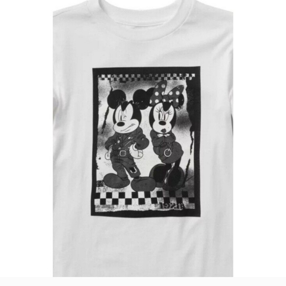 Vans‎ X Disney Punk White Mickey and Minnie Long Sleeve Boyfriend T-shirt - Picture 6 of 7